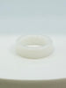 Natural Hetian Nephrite Jade Domed Wide Band Ring – White Size 9| Certified in Canada | #5073