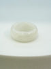 Natural Hetian Nephrite Jade Domed Wide Band Ring – White Size 7| Certified in Canada | #5074