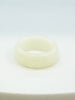 Natural Hetian Nephrite Jade Domed Wide Band Ring – White Size 6| Certified in Canada | #5076