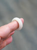 Natural Hetian Nephrite Jade Domed Wide Band Ring – White Size 6| Certified in Canada | #5076
