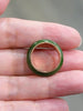 Natural Canadian Polar Jade Band Ring with 14K Solid Gold Bezel Trim – Size 5.5| Certified in Canada | #5082