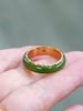 Natural Canadian Polar Jade Band Ring with 14K Solid Gold Bezel Trim – Size 9| Certified in Canada | #5083