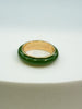 Natural Canadian Polar Jade Band Ring with 14K Solid Gold Bezel Trim – Size 5.5| Certified in Canada | #5081