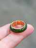 Natural Canadian Polar Jade Band Ring with 14K Solid Gold Bezel Trim – Size 5| Certified in Canada | #5080