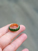 Natural Canadian Polar Jade Band Ring with 14K Solid Gold Bezel Trim – Size 5| Certified in Canada | #5080