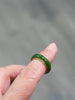 Natural Canadian Polar Jade Band Ring with 14K Solid Gold Bezel Trim – Size 5| Certified in Canada | #5080