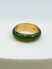 Natural Canadian Polar Jade Band Ring with 14K Solid Gold Bezel Trim – Size 5| Certified in Canada | #5080