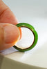 Natural Canadian Polar Jade Band Ring with 14K Solid Gold Bezel Trim – Size 5| Certified in Canada | #5080
