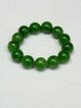 Natural Siberian Nephrite Jade Beaded Bracelet - 16mm Spinach Green|#5075