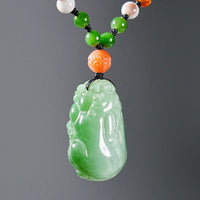 Chatoyant Siberian Jade Pixiu Necklace #1663