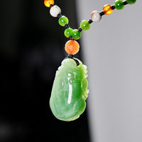 Chatoyant Siberian Jade Pixiu Necklace #1663