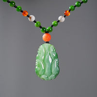 Chatoyant Siberian Jade Pixiu Necklace #1663