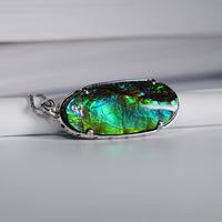 Long Oval Ammolite Pendant #1977