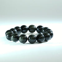 14mm Obsidian Rainbow Eye Beaded Bracelet #1845