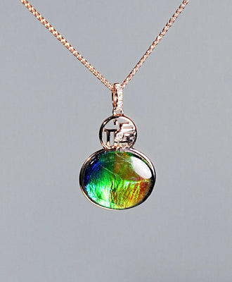 18k Ammolite Gourd Pendant #2077