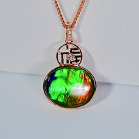 18k Ammolite Gourd Pendant #2077