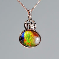 18k Ammolite Gourd Pendant #2053