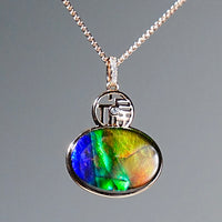 18k Ammolite Gourd Pendant #2076