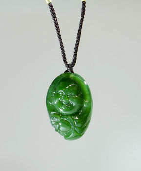 Jade Pendant 3D Buddha Design Natural Jade #1121