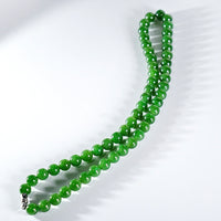 17" 8mm Polar Jade Beaded Necklace #2198