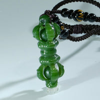 Jade Buddhist Vajra Pendant Necklace #1777