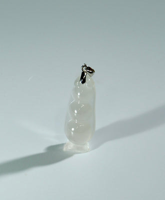 Rich Bean Hetian Jade Pendant #1267