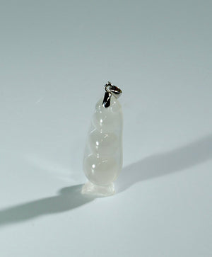 Rich Bean Hetian Jade Pendant #1267