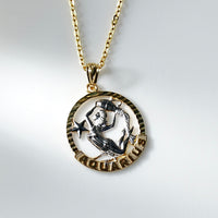 10k Gold Aquarius Pendant #2200