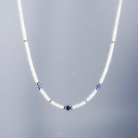 14k Freshwater Pearl and Sapphire Necklace #2231