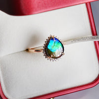 18k Ammolite Diamond Ring #2095