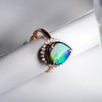 18k Ammolite Diamond Ring #2095