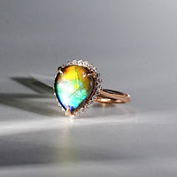 18k Ammolite Diamond Ring #2095