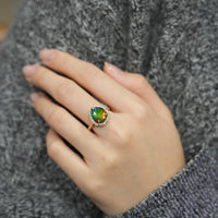 18k Ammolite Diamond Ring #2095