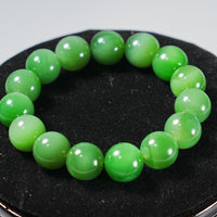 14mm Chatoyant Siberian Jade beaded Bracelet #2114