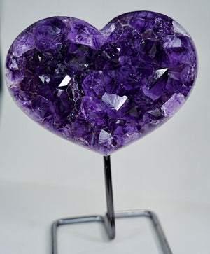 Heart-Shape AMETHYST ON METAL BASE #2141