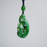 Dragon Phoenix Polar Jade Pendant #1407