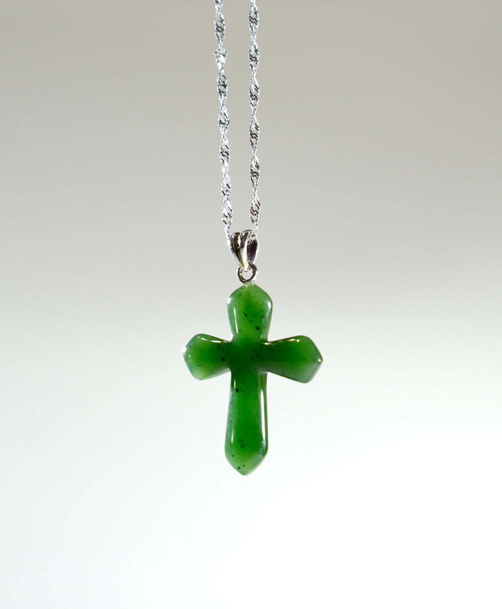 Canadian Jade Cross Necklace #1096