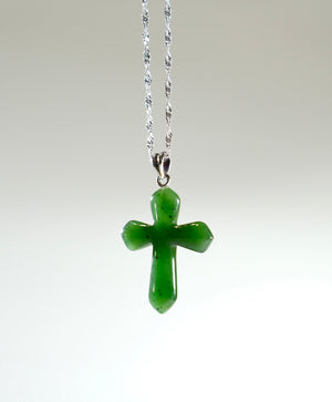 Canadian Jade Cross Necklace #1096