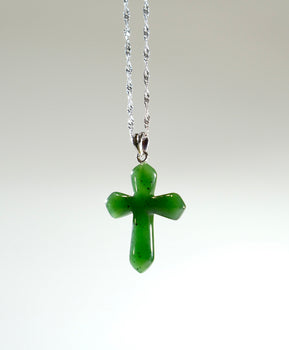 Jade Cross Pendant Natural Jade #1096