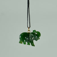 Wise Fortune Jade Elephant Pendant  #1128