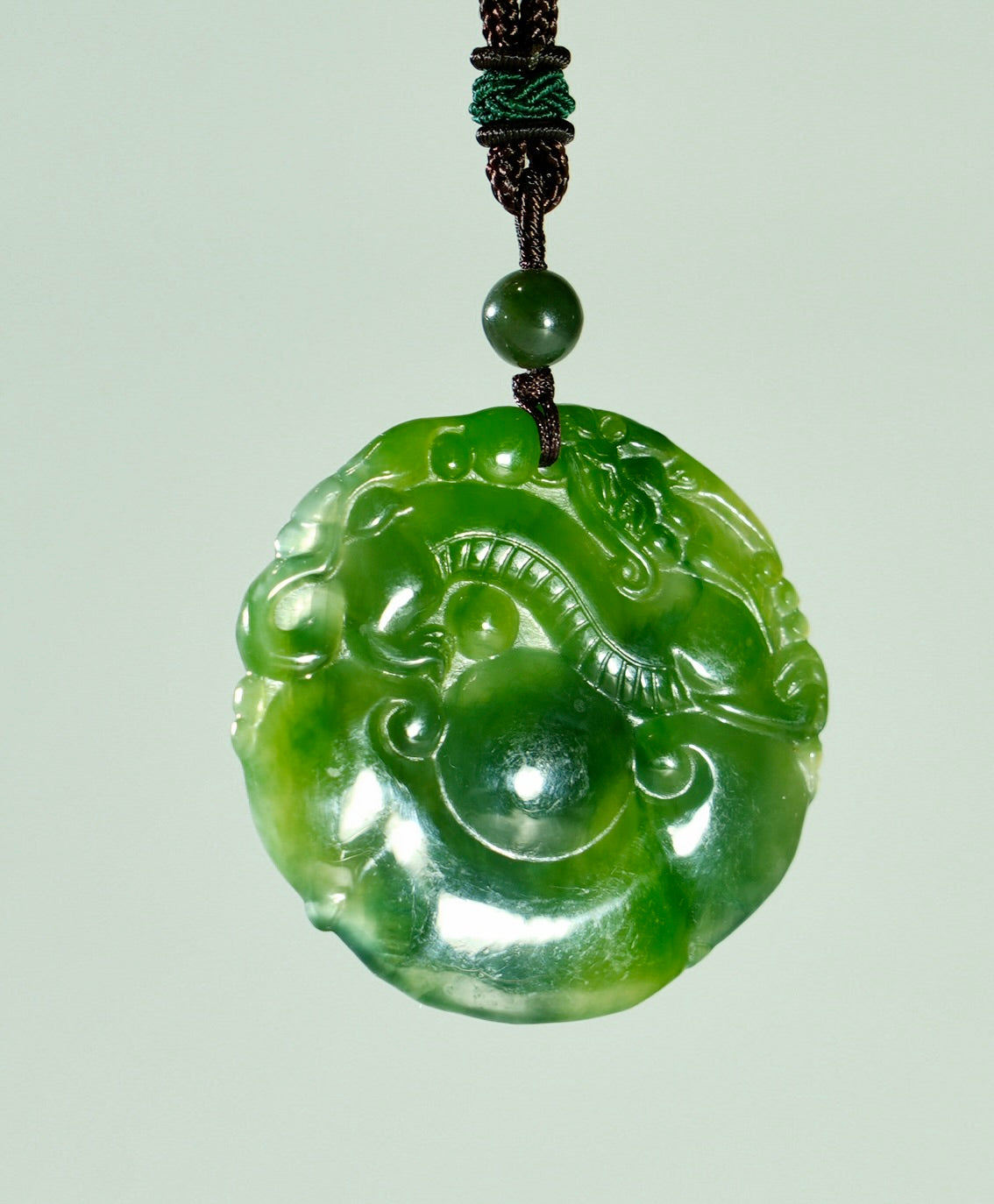 Ruyi Cloud Dragon Jade Pendant #1156