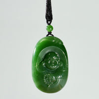 Hand-Carved Buddha Jade Necklace #1710