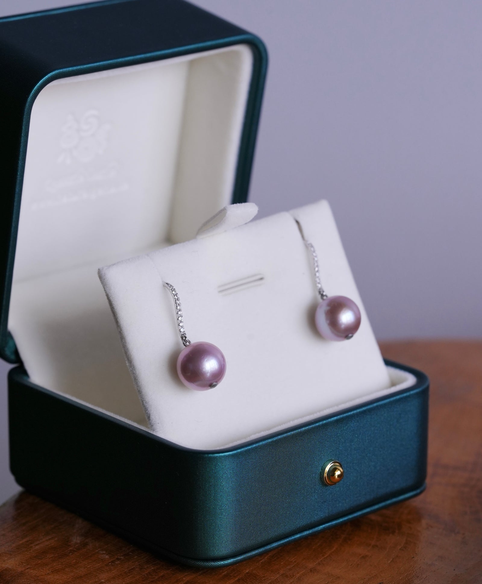 14k Purple Edison Pearl Earrings #2262