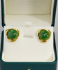 VINTAGE TRIANGLE JADE EARRINGS #1079