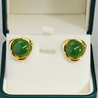 VINTAGE TRIANGLE JADE EARRINGS #1079