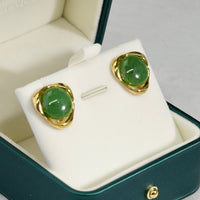 VINTAGE TRIANGLE JADE EARRINGS #1079