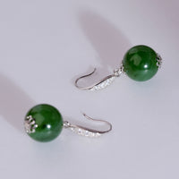 CANADIAN JADE BEAD EARRINGS #2301