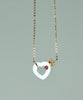 18k White Jade Heart Pendant Necklace #1510