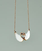 18k White Jade Double Swan Pendant #1505