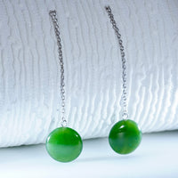 CANADIAN JADE LONG EARRINGS #2305